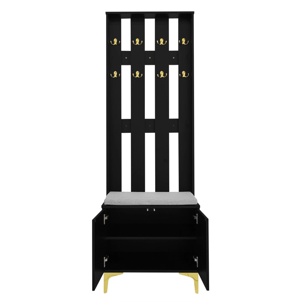 Set Ingresso con Panca, Appendiabiti e Ganci ¨C MINIMAL ¨C con Cuscino