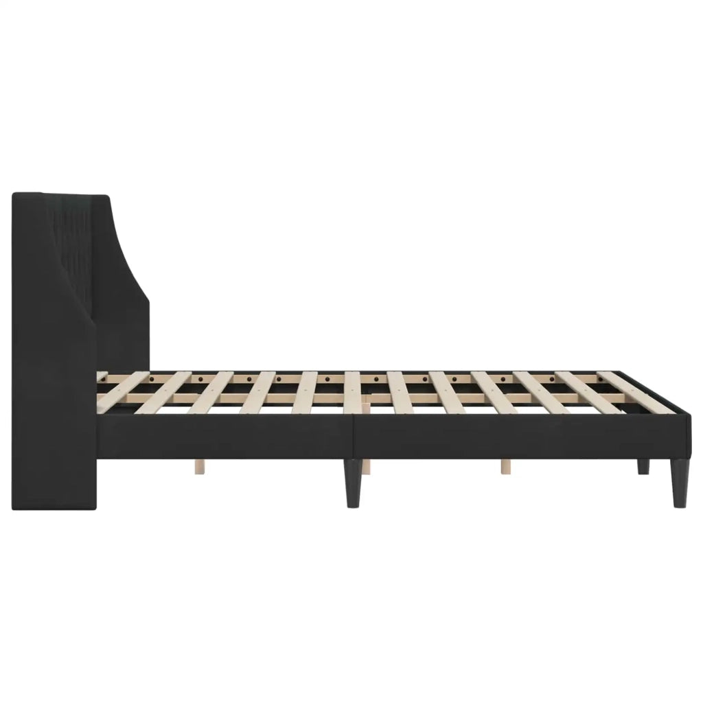 Struttura del letto con testiera Nero 140 x 200 cm Velluto 42027434
