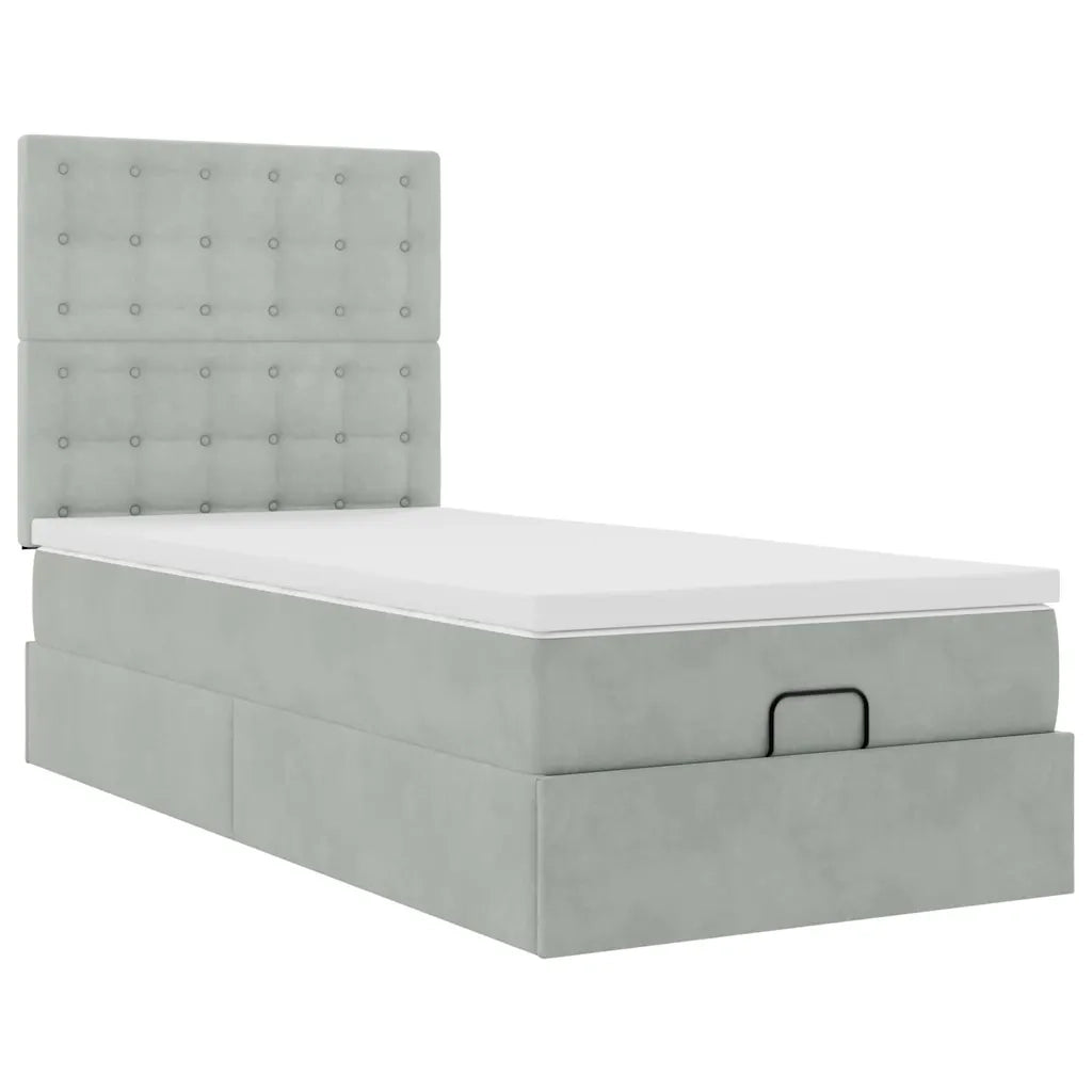 Struttura Letto Pouf con Materassi 100x200 cm Velluto 3313595