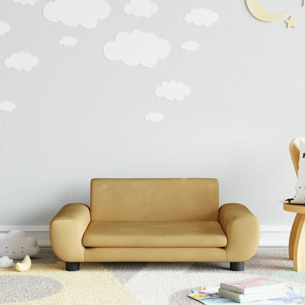 Divano | Divano da soggiorno | Sofa per Bambini Marrone 70x45x33 cm in Velluto