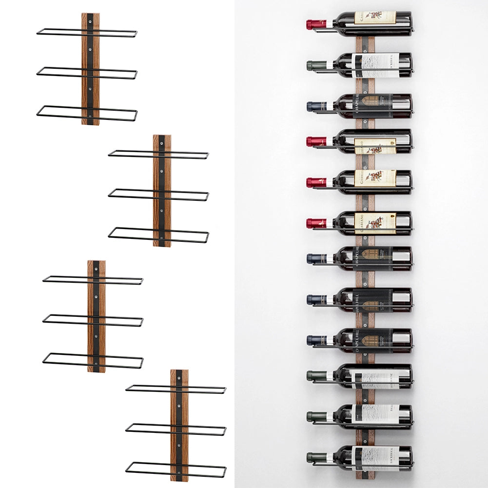 Set 4 Stand Portabottiglie da Muro Scaffale per Bottiglie Cantinetta Bar da Vino