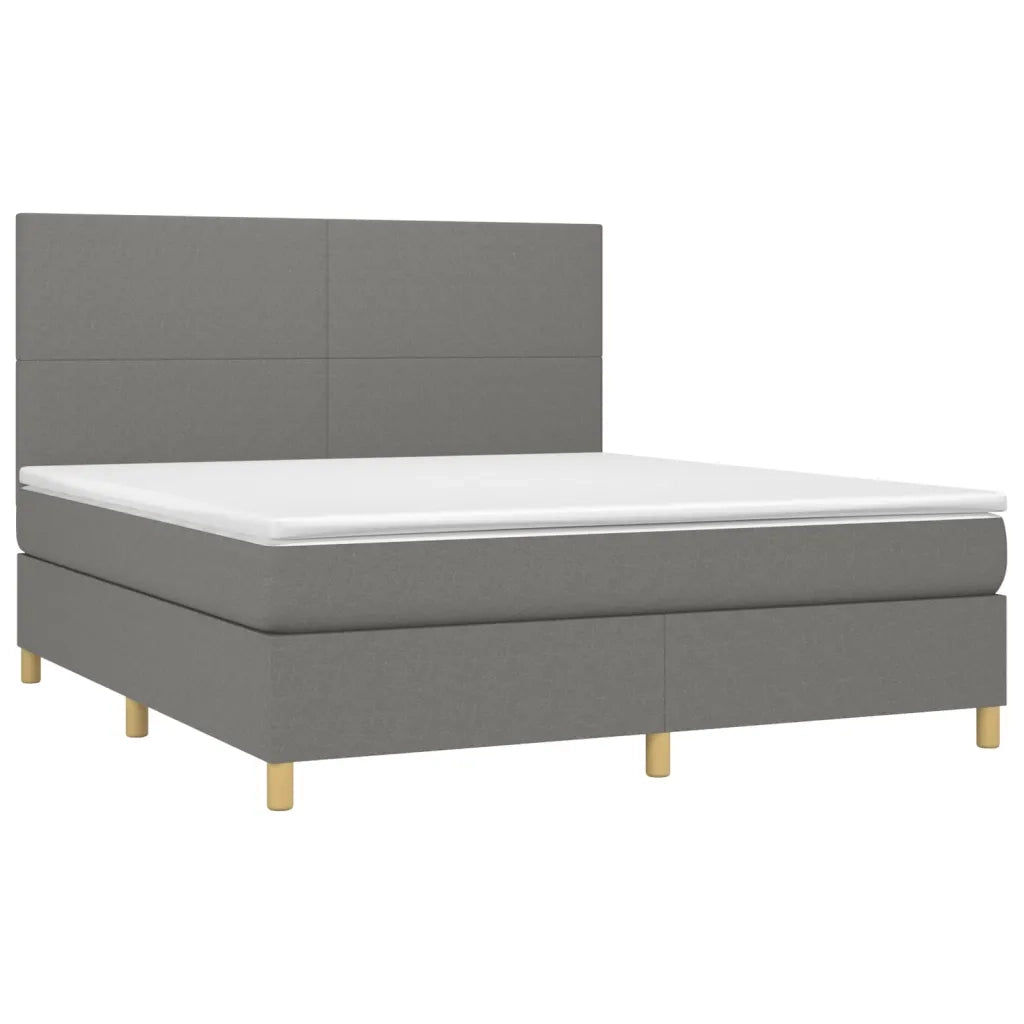 Giroletto a Molle con Materasso Grigio Scuro 180x200 cm Tessuto 3142194