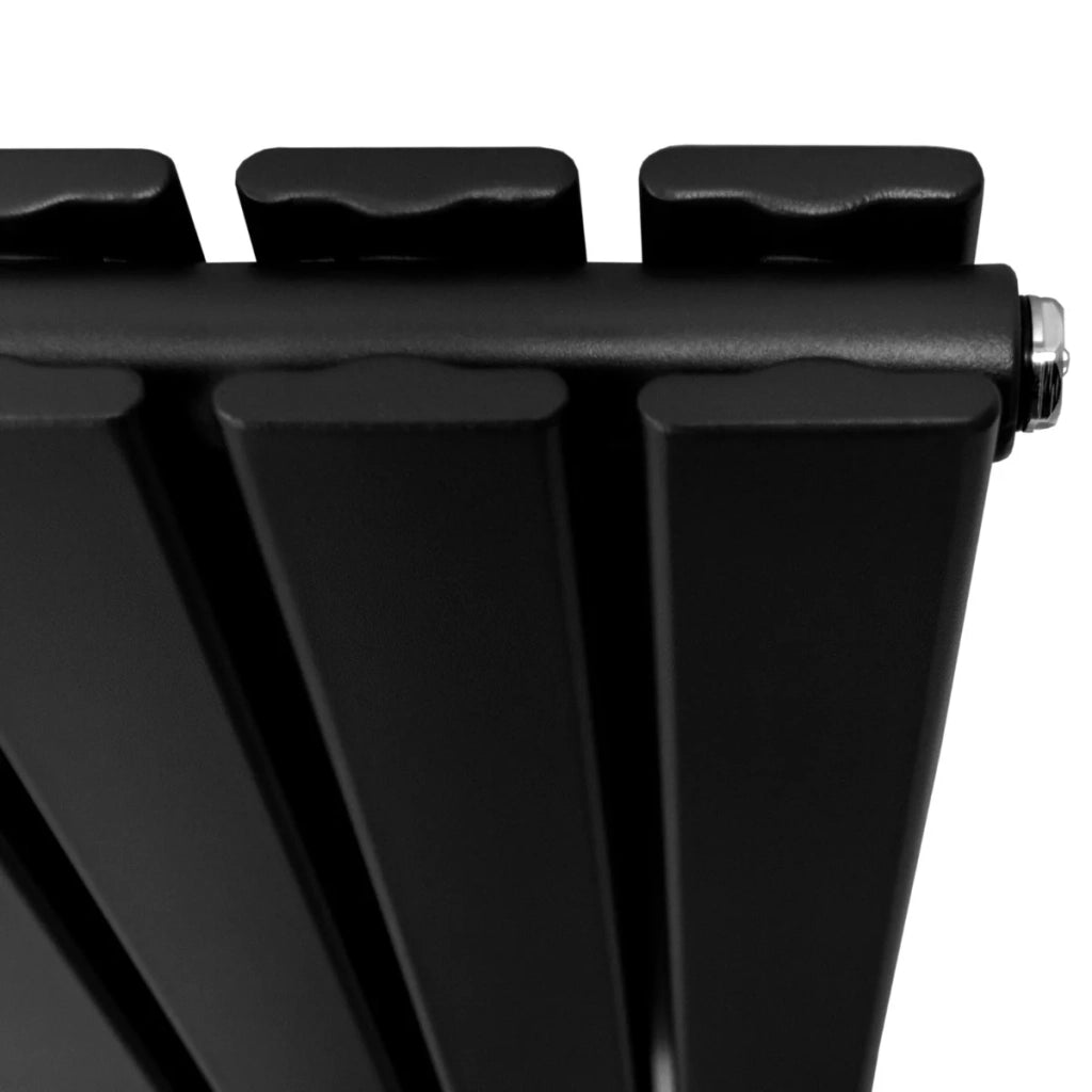 Radiatore Termosifone Termoarredo Design Piatto Pannello Elementi Nero Opaco