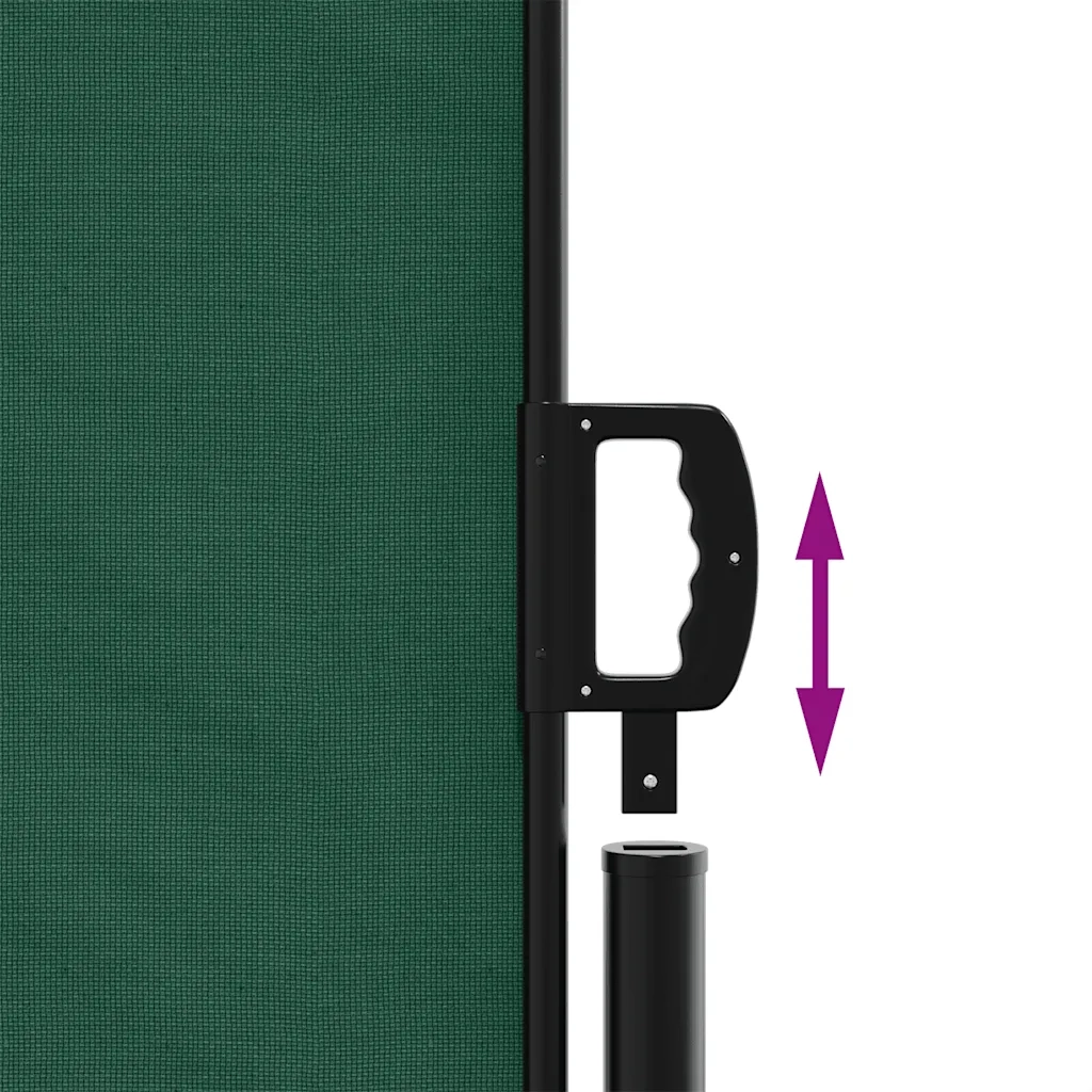 Tenda da Sole | Tenda parasole Laterale Retrattile Verde Scuro 200x500 cm