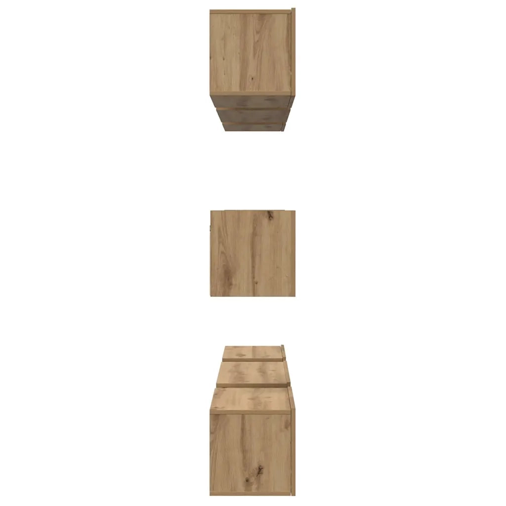 Set mobile TV 8 pz | Armadietto TV | Mobile Porta TV Rovere artigianale Legno multistrato