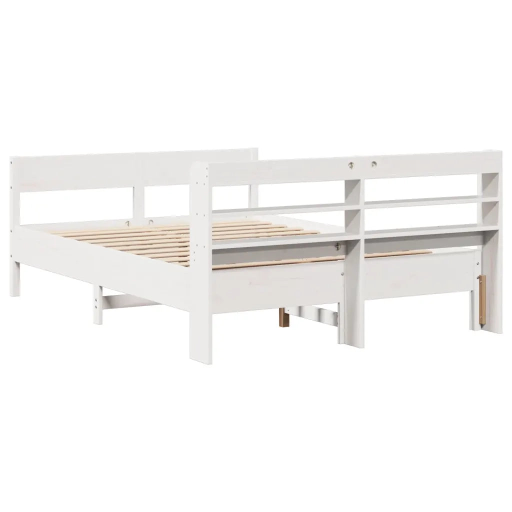 Letto matrimoniale | Letto per adulti | Letto senza Materasso Bianco 140x200 cm Legno Massello di Pino
