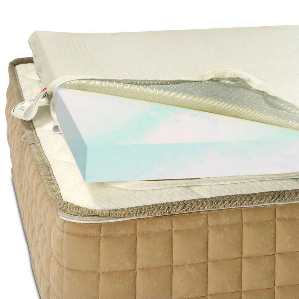 Topper rigido, correttore ORTOPEDICO BIOGREEN H6, DISPOSITIVO MEDICO DETRAIBILE, tessuto anallergico sfoderabile, 4 lati in ARGENTO - ORTOPEDIC king size 180x200