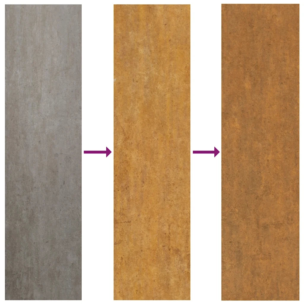 Cancello da giardino 100x125 cm in acciaio Corten e design in bambù 153186