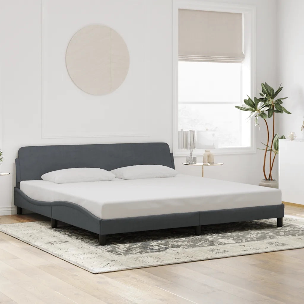 Giroletto-Struttura Letto Dover Grigio Scuro 200x200 cm Velluto