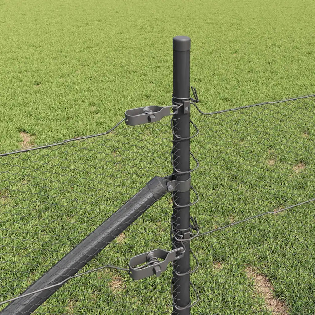 Palo della recinzione Grigio 25 x 0,5 m (rete da 13 mm) Acciaio