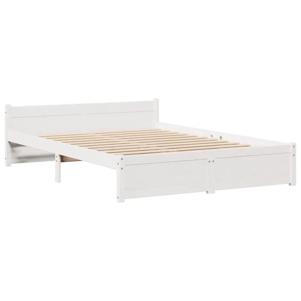 Letto Libreria senza Materasso Bianco 140x200 cm Legno di Pino 3322438