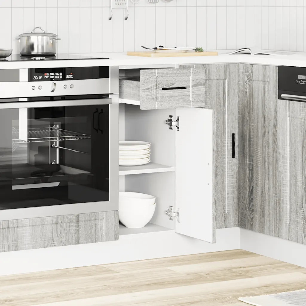 Base da Cucina-Mobile Base da Cucina Porto Grigio Sonoma in Legno Multistrato 268828