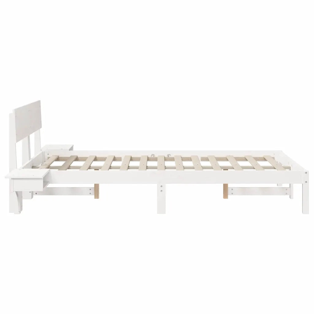 Struttura del letto-Giroletto-Rete del Letto Bianco 120 x 200 cm Pino massello 248645