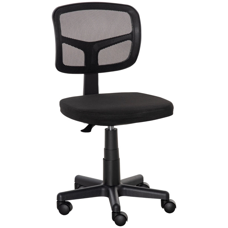 Sedia da ufficio, sedia ergonomica da scrivania, sedia girevole regolabile in altezza, salvaspazio, nera