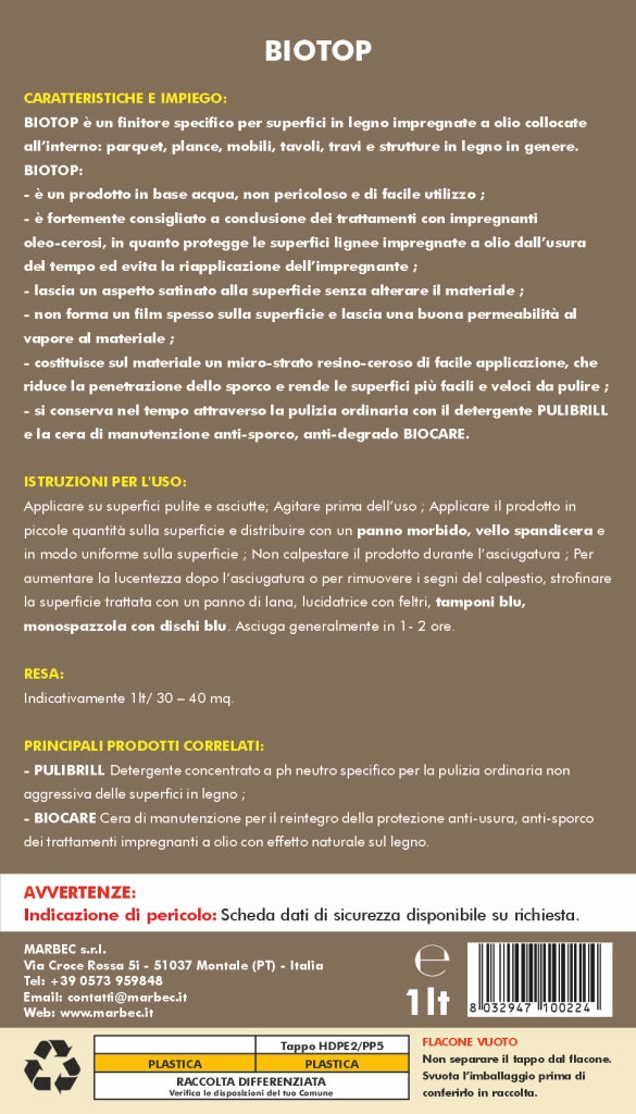 Cera per parquet BIOTOP   1LT