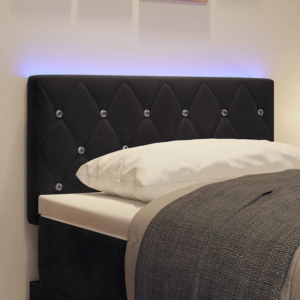 Testiera | Testata LED con strisce LED con Testiera | Testata Nero 80 cm Velluto
