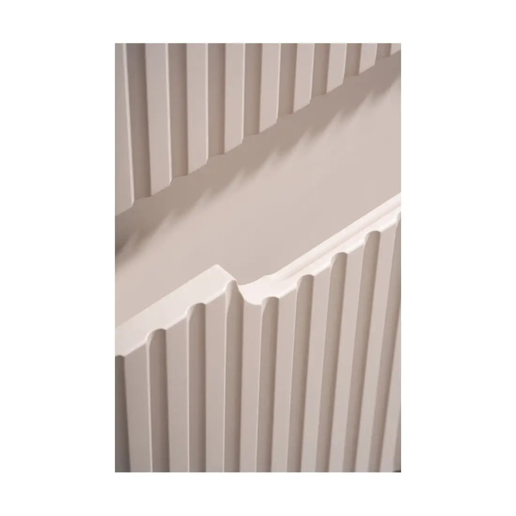 Set da bagno VANO cachemire e bianco 60cm: mobile sottolavabo con cassetti scanalati verticalmente + piano per lavabo