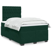 Giroletto a Molle con Materasso Verde Scuro 120x200 cm Velluto 3290891