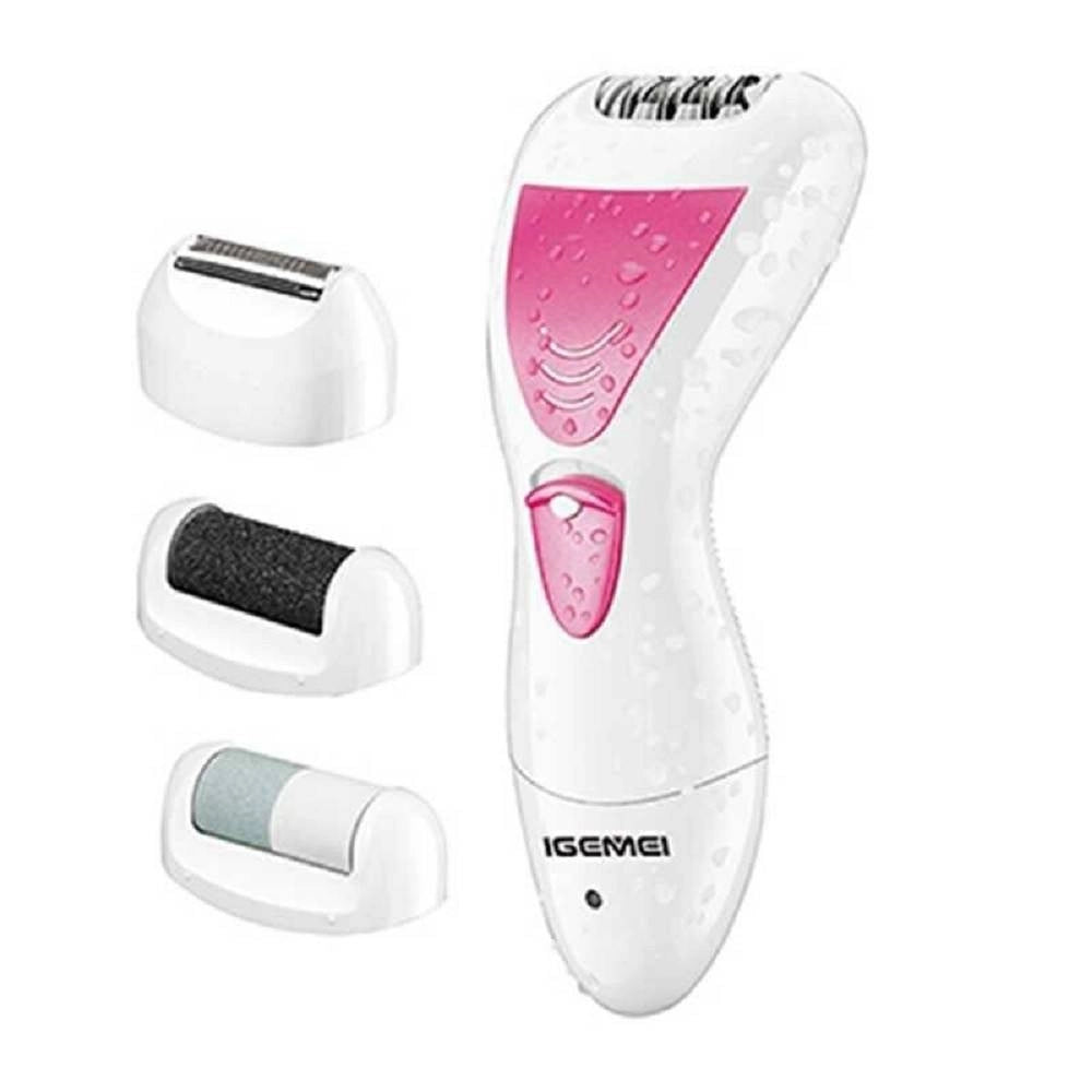 Trade Shop - Kit Depilatore 4 In 1 Impermeabile Epilatore Ricaricabile Corpo Bikini Gm-7006 -