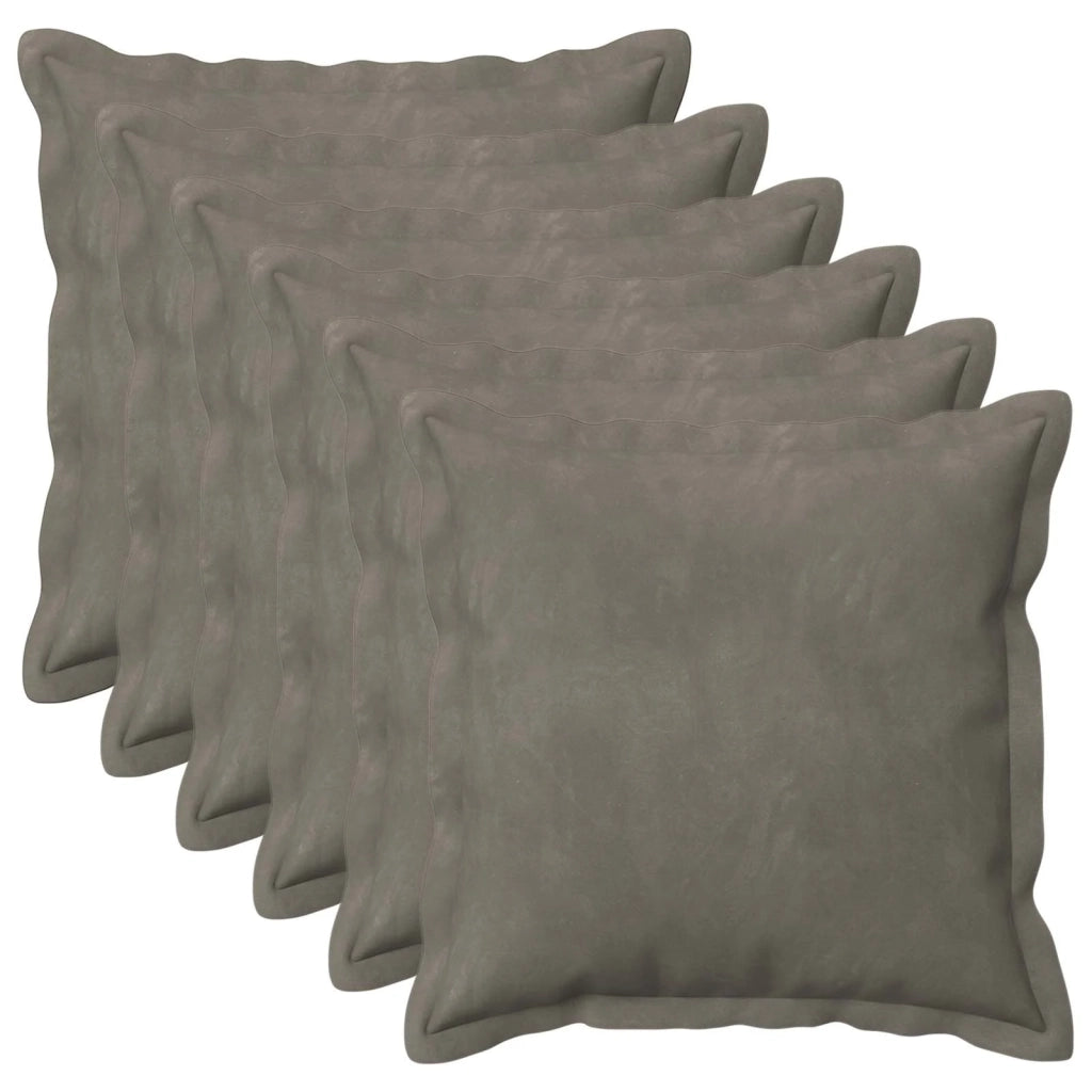 Federa 6 pcs HOUTEN Grigio Chiaro 30 x 30 cm Velluto 915768