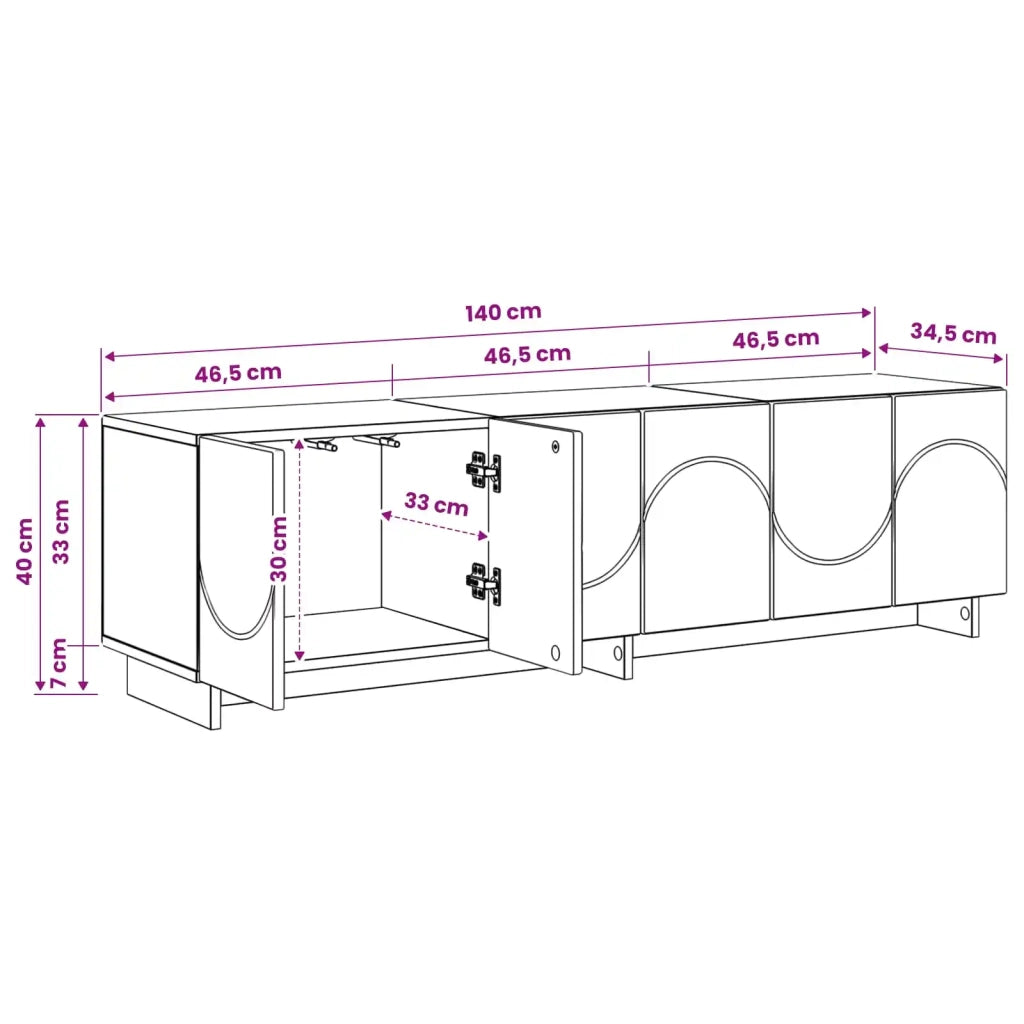 Supporto TV 140 x 34.5 x 40 cm Grigio Cemento 8011579