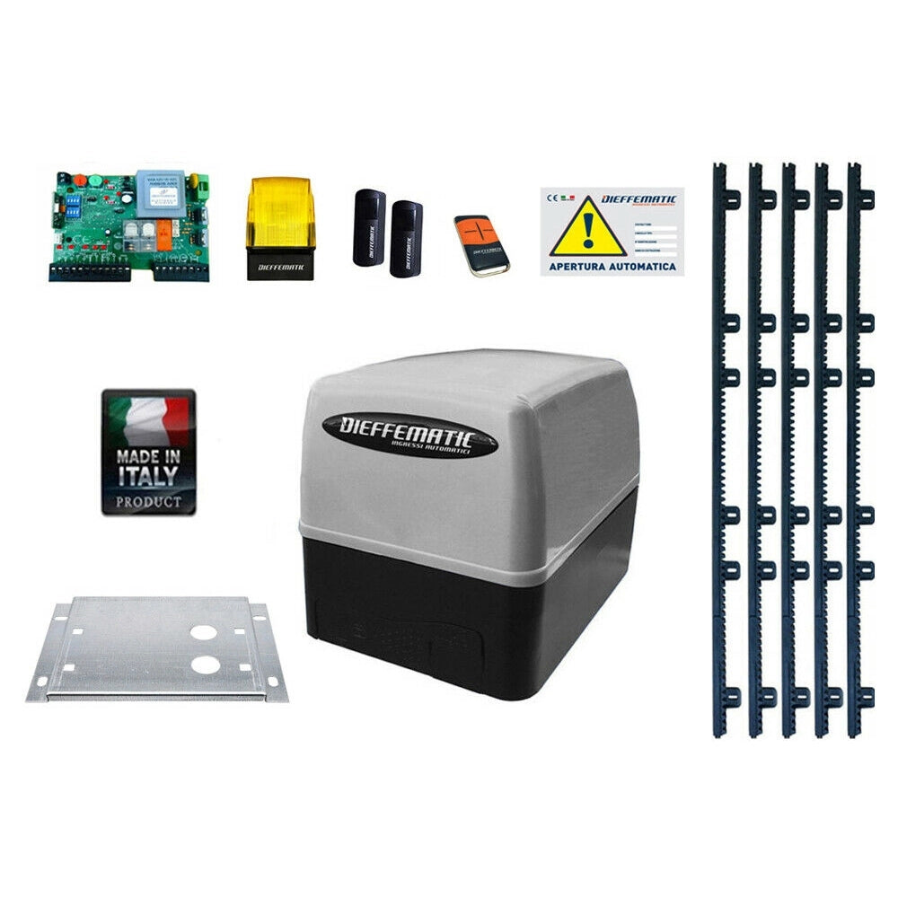 KIT CANCELLO SCORREVOLE 230V KV4 400KG AUTOMAZIONE AUTOMATISMO + 5MT CREMAGLIERA