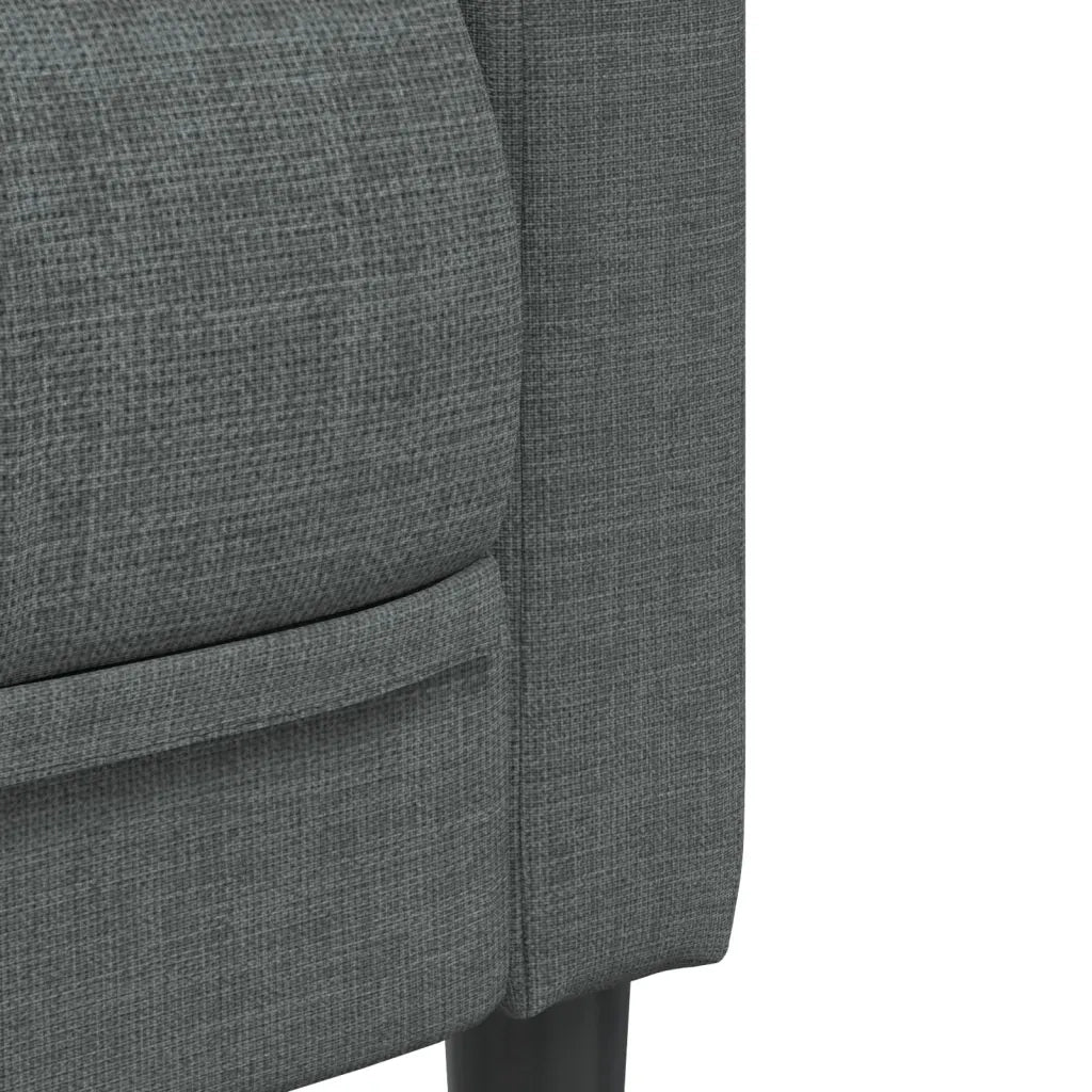 Divano a 3 Posti-Sofa 3 Posti Grigio Scuro in Tessuto