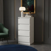Commode SOLA - Bianco - 4 Cassetti - Larghezza 40 cm, Altezza 90 cm, Profondit? 43 cm