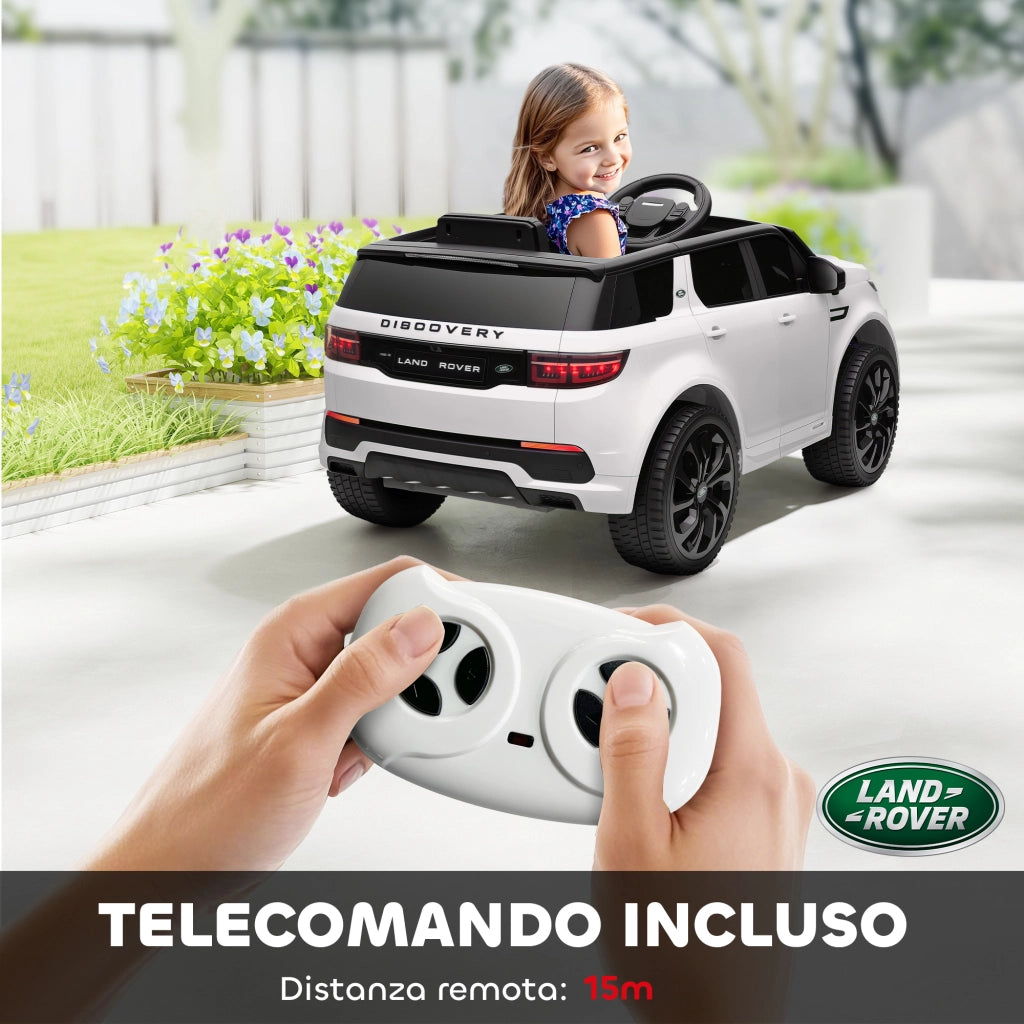 Auto Bambini Land Rover Elettrica con Luci e Clacson ¨C Zephmum ¨C Bianco 106x65.5x51 cm