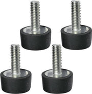 Set di 4 piedini in gomma per assorbimento vibrazioni - Ø20 mm - filettatura M6 - carico 240N