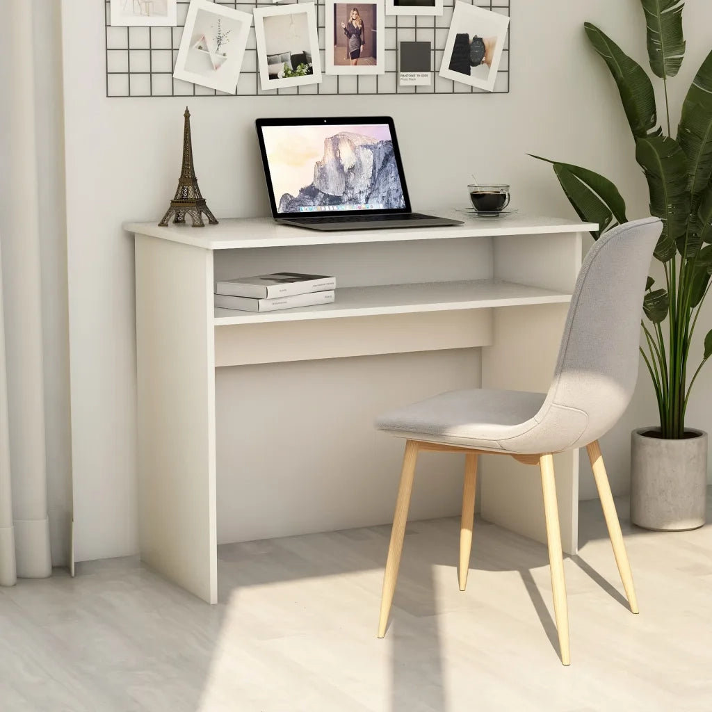 Scrivania | Tavolo da Ufficio Bianca 90x50x74 cm in Legno Multistrato
