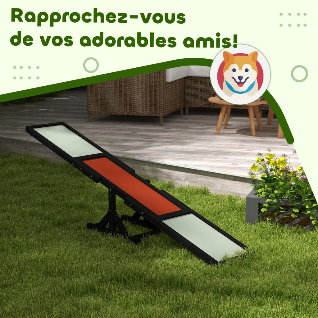 Agility Sport per Cane con Altalena ¨C zephmum ¨C Legno di Abete Grigio Nero