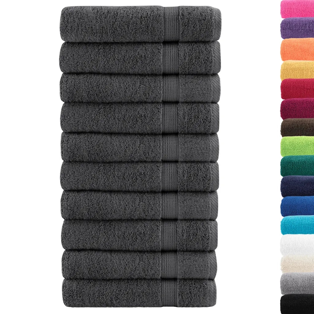 Asciugamani Premium SOLUND 10 pz | Teli per bagno Antracite 50x100 cm 600 g/m2