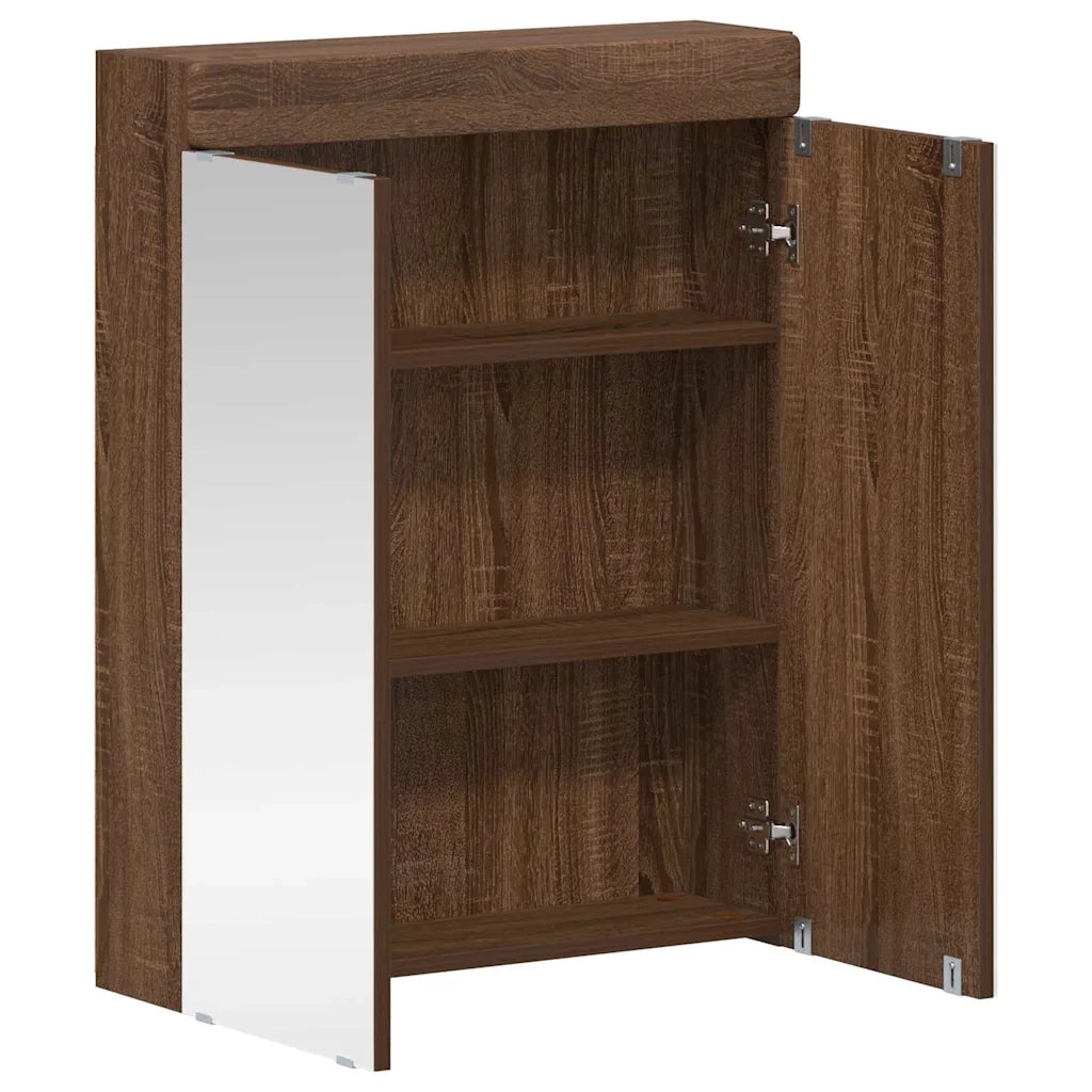 Mobiletto per specchio da bagno con porta TULUM Rovere Marrone 880368