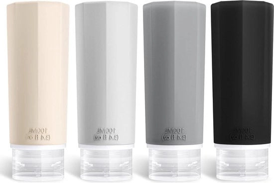 Flessi di silicone per viaggio - 100 ml - riutilizzabili - impermeabili - set di viaggio - cosmetici - shampoo