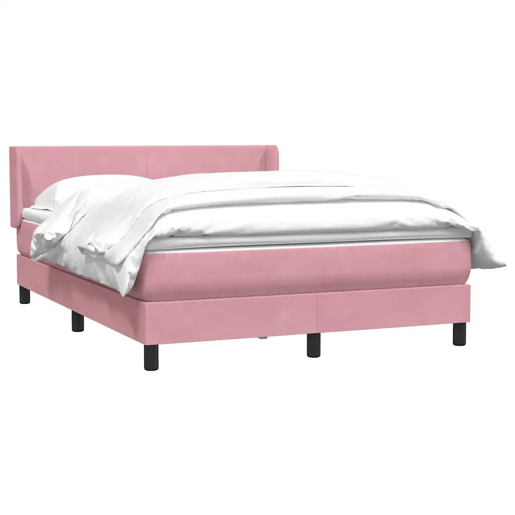 Giroletto a Molle con Materasso Rosa 160x210 cm in Velluto 3317954