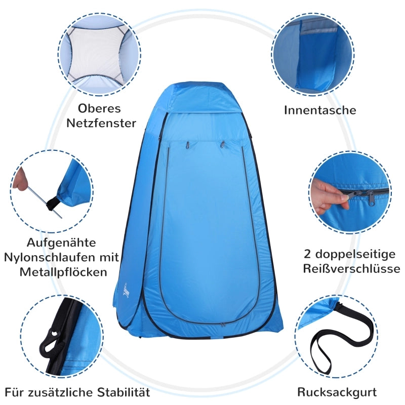 Tenda WC a scomparsa, tenda doccia mobile da campeggio, tenda spogliatoio con tasca interna, cabina doccia, cabina spogliatoio, poliestere