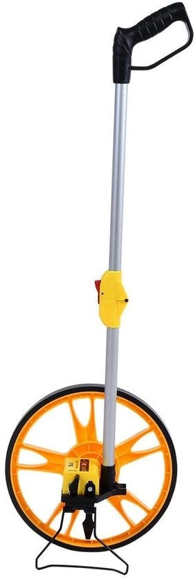 Misuratore Professionale Digitale - Ruotato - Pieghevole - Pneumatico Antiscivolo - Resistentente allo Sfregio TPR - Portata di Misura 0-9999,9 m - Distometro