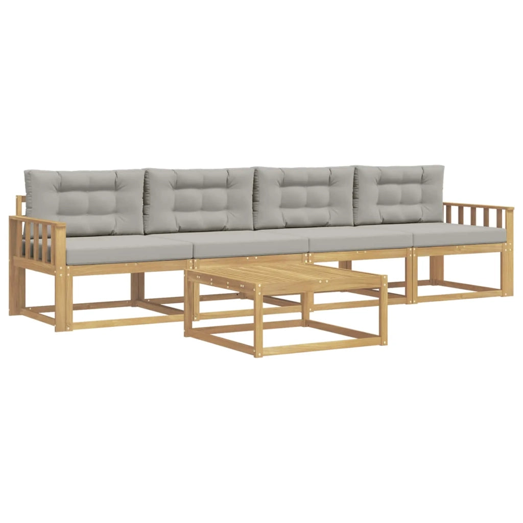 Set di divani da esterno 4 pz Bianco e Grigio Chiaro 3386020