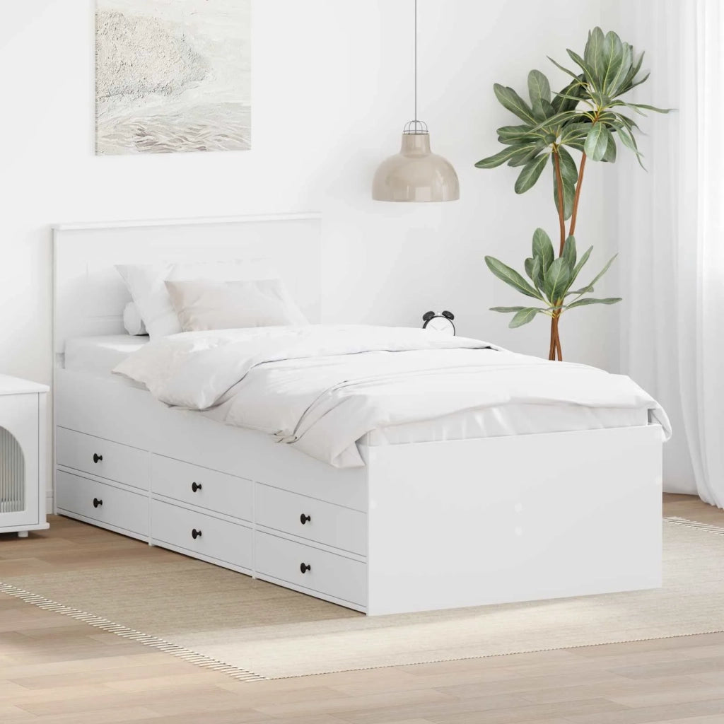 Daybed con cassetto Bianco e Nero 75 x 190 cm Legno multistrato 3408536