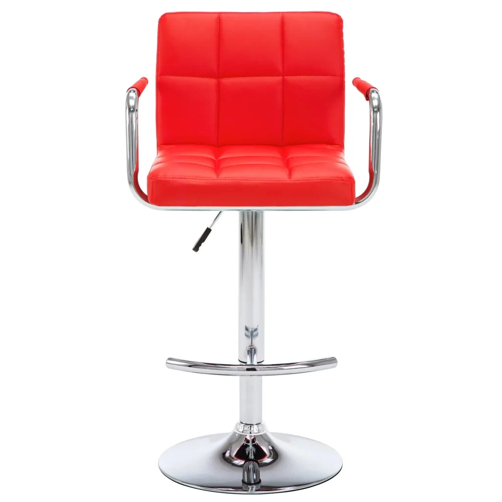 Sgabelli da Bar 2 pz Rossi in Similpelle 323625