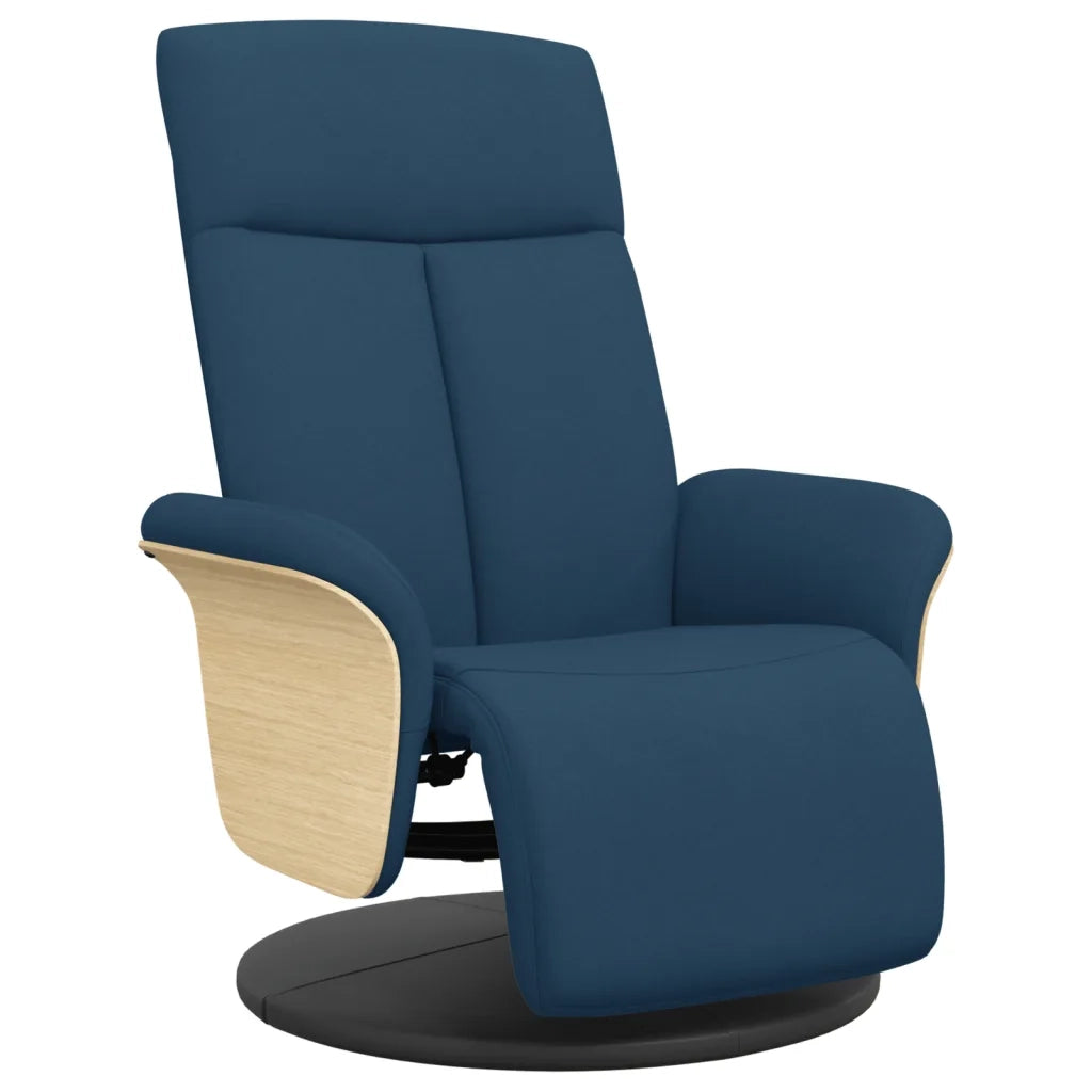 Poltrona Reclinabile con Poggiapiedi Blu in Tessuto 356528