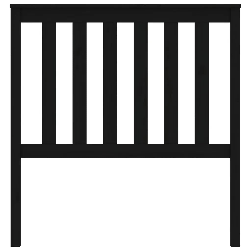 Testiera per Letto Nera 96x6x101 cm in Legno Massello di Pino 818504