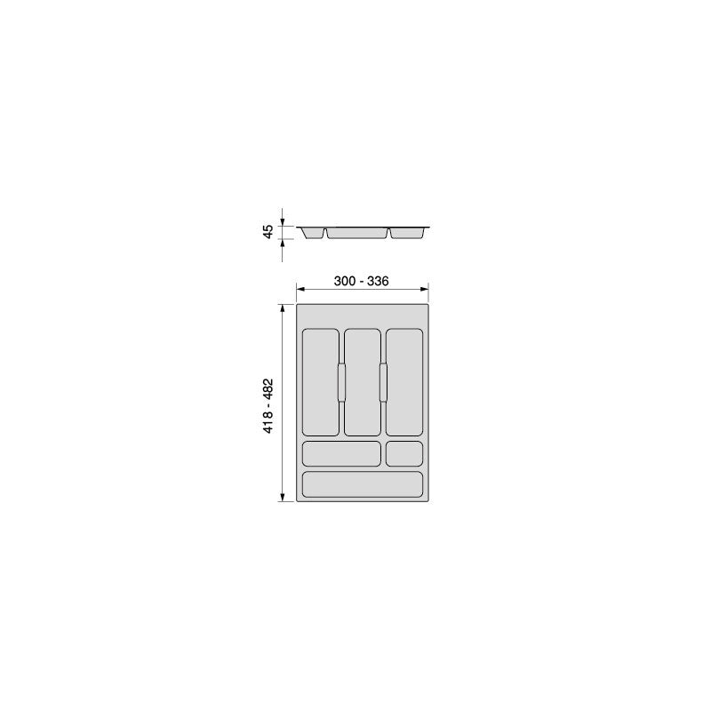 Contenitori per cassetti da cucina Recycle con coperchio anti-odore, Altezza 266, 1x15 lt, Grigio antracite Tecnoplast..