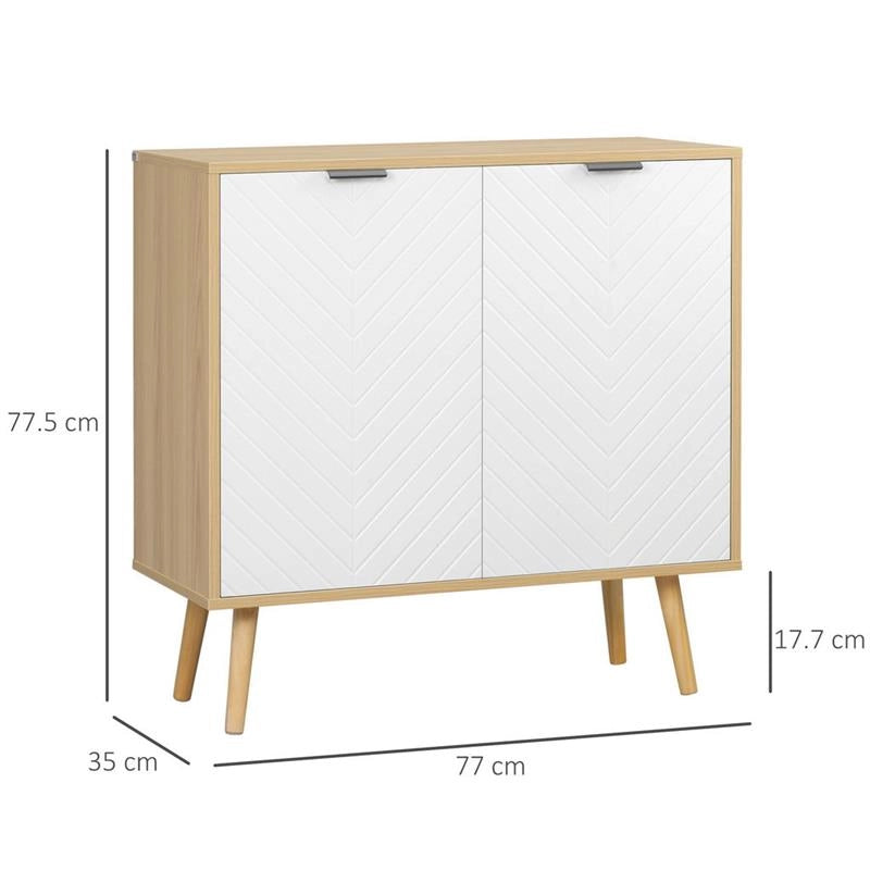 MOBILE MULTIUSO MODERNO CON RIPIANO INTERNO REGOLABILE 77X35X77.5 CM BICOLOR