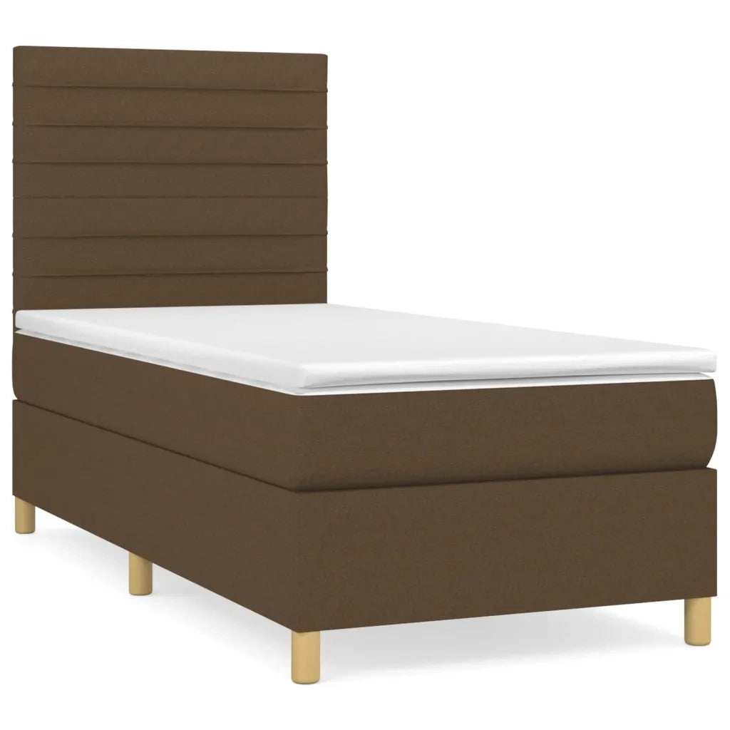 Giroletto a Molle con Materasso Marrone Scuro 80x200 cm Tessuto 3142372
