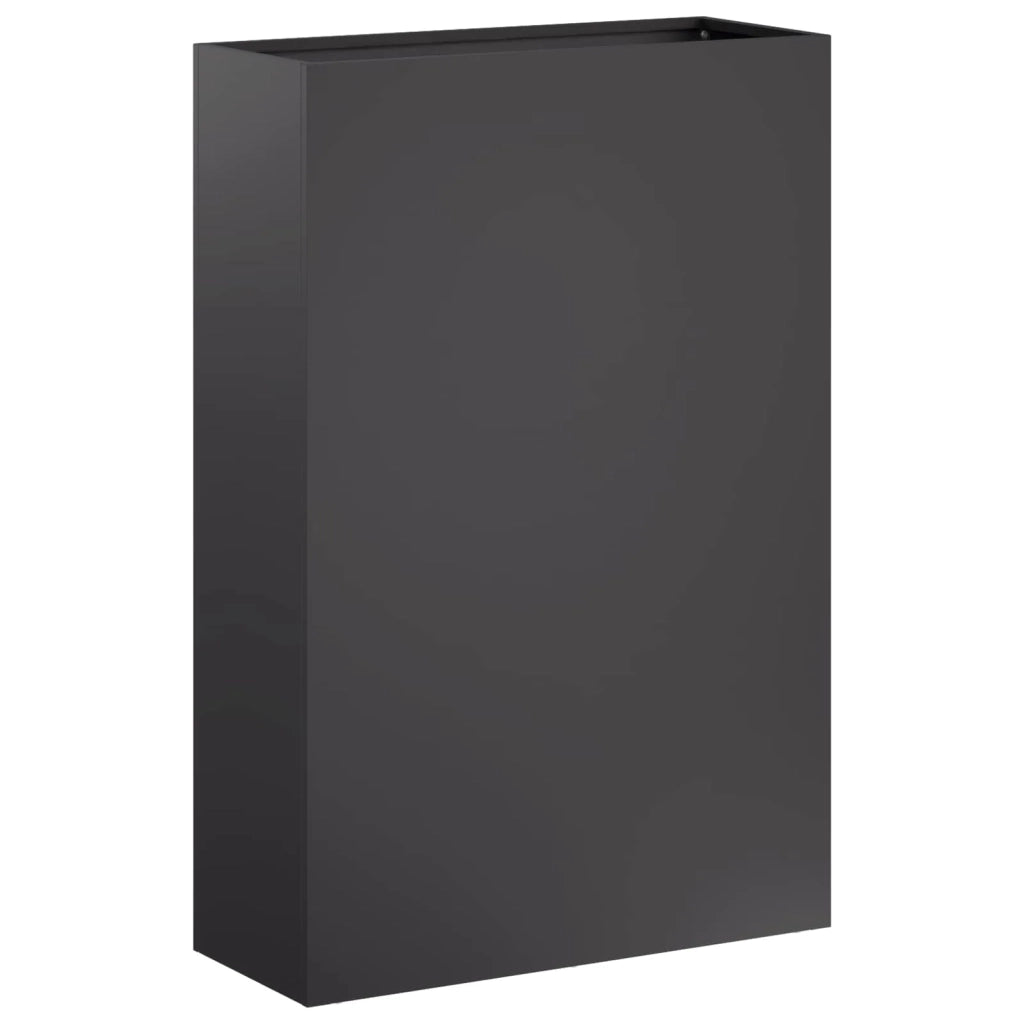 Vaso da giardino Nero 40 x 20 x 75 cm Acciaio laminato a freddo 8005428