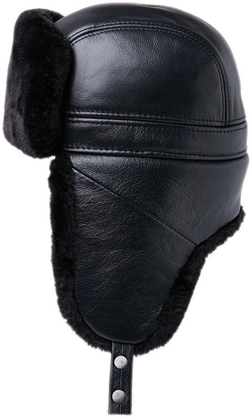 Cappello vintage in pelle vera con copricapo rimovibile per calore, impermeabile e impermeabile per abbigliamento maschile all'aperto.