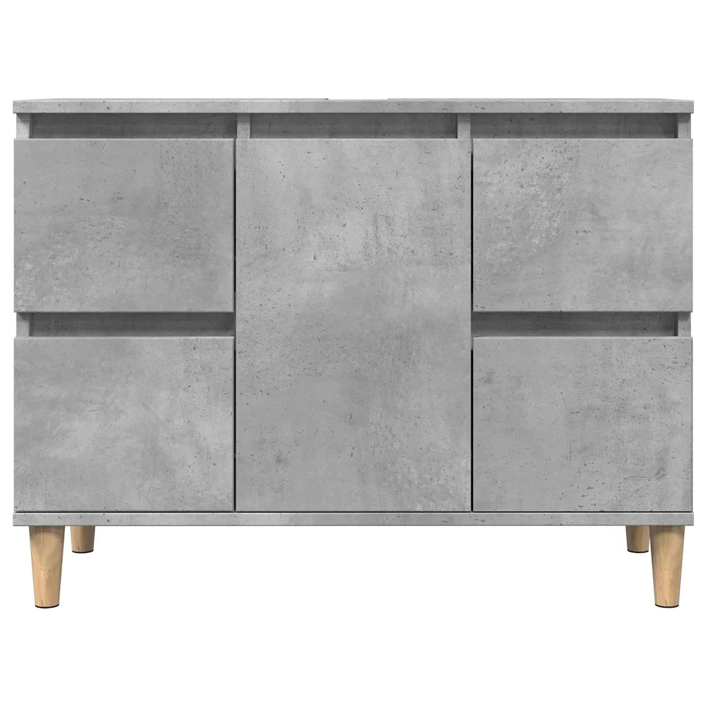 Set Mobili da Bagno 3 pz Grigio Cemento in Legno Multistrato 3324949