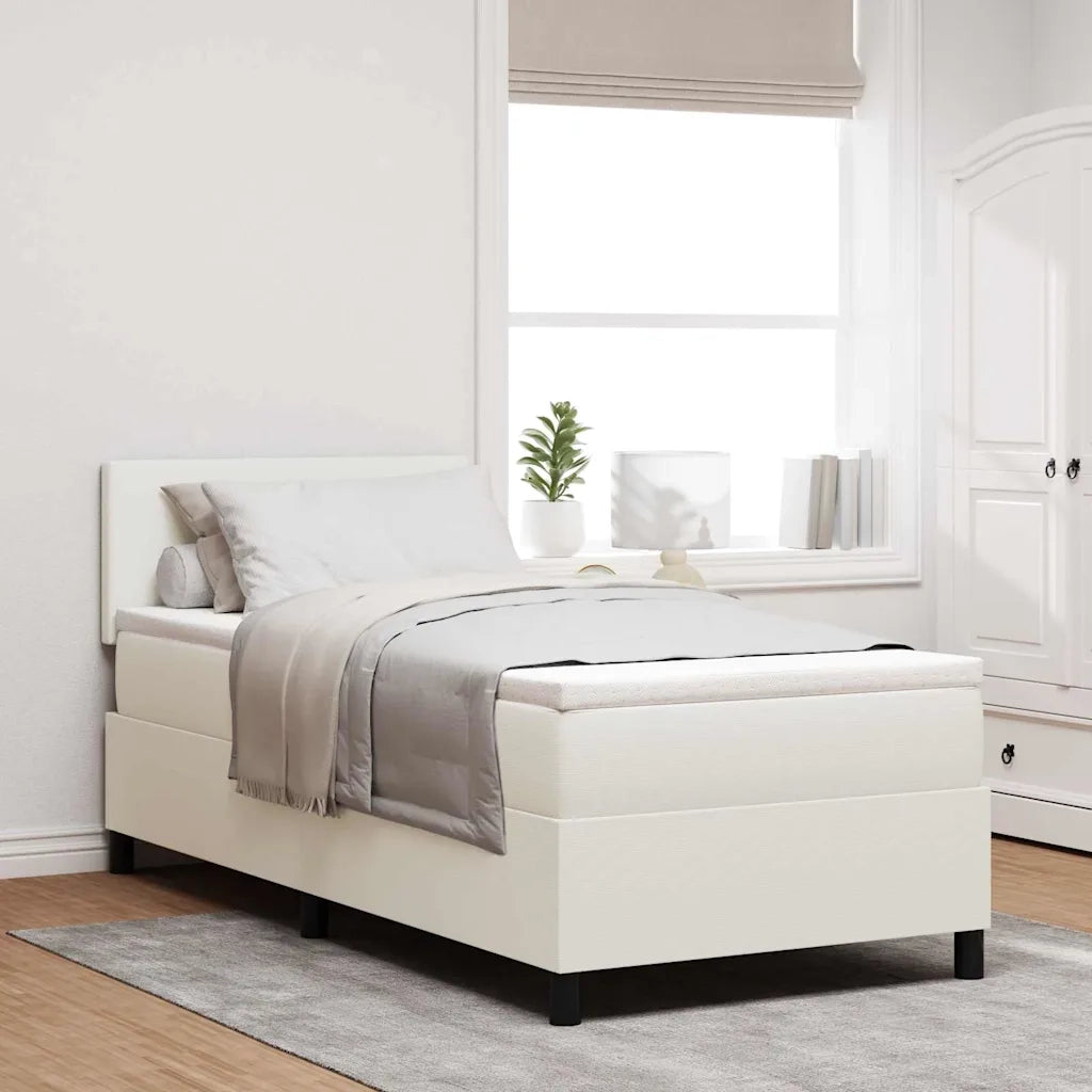 Letto a Sorgente LED con testiera Crema e Bianco 100 x 200 cm 3337589
